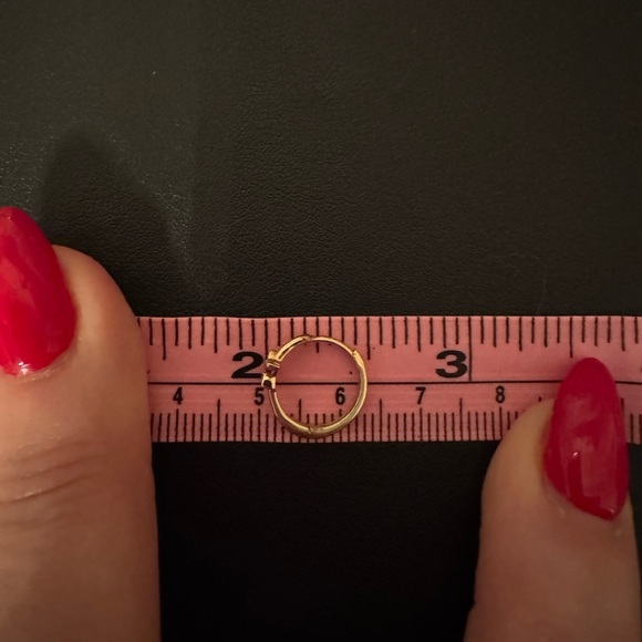 14k Yellow Gold and Diamond Star Huggies - SOLD AS A PAIR - Picture 8 of 8